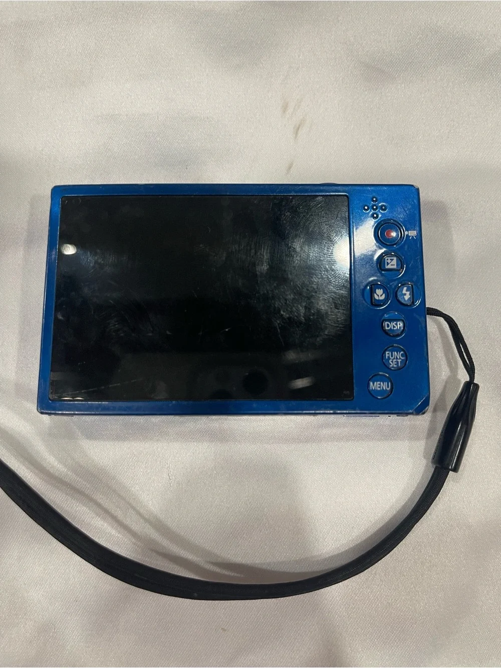Canon Blue Compact Point-and-Shoot Camera with Wrist Strap